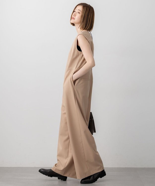 23区 S 【洗える】TWマットクロス オールインワン キャメル系