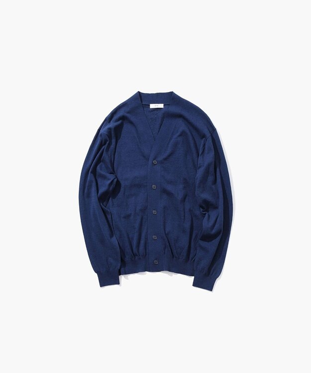 ATON RECYCLED FRESCA | オーバーサイズ カーディガン NAVY