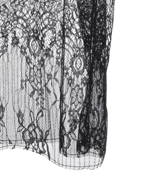 Green Parks 裾レースドッキングカットロゴチュニック Charcoal Gray