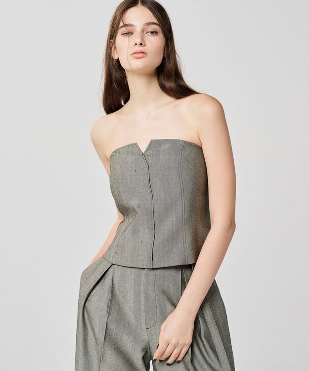 uncrave ヘリンボーンスーツ ビスチェ（uncrave WHITE） へリンボーンブラック