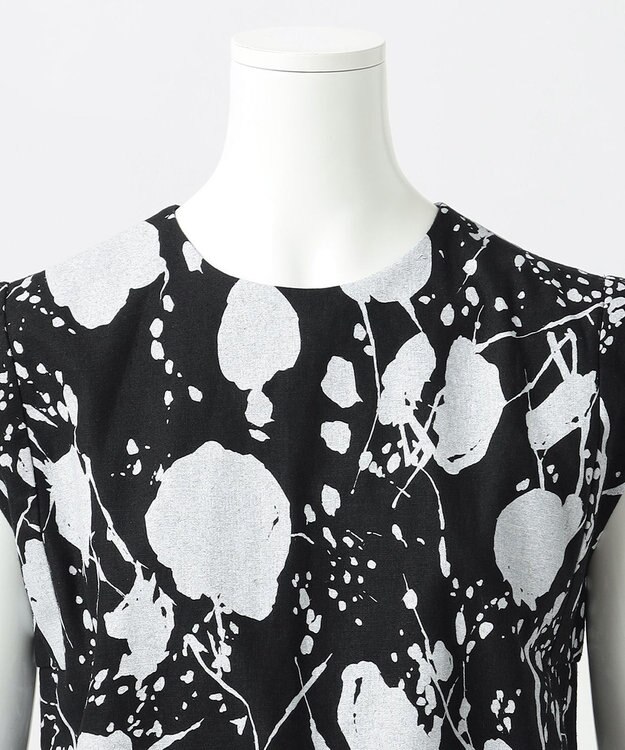 23区 S 【エステータ】ピグメントプリント ワンピース ブラックxホワイト