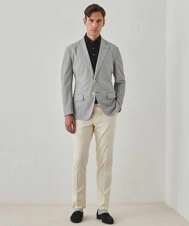 GOTAIRIKU 2年連続売上NO1【吸水速乾/ウォッシャブル/ストレッチ】ノルマンディーリネン カーディガンジャケット(25年モデル) ライトグレー