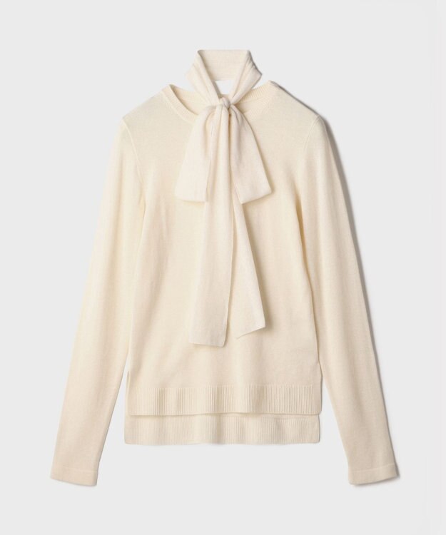 GRACE CONTINENTAL ボウ付ニットトップ ホワイト