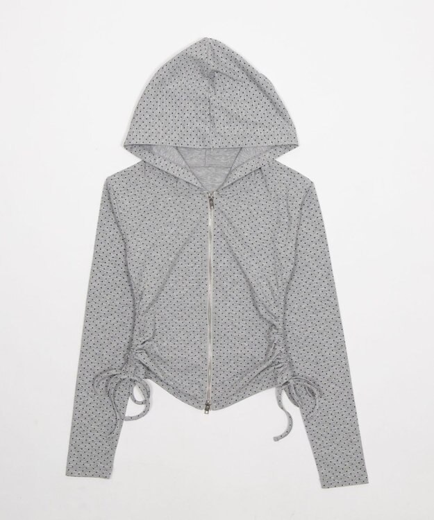 WEGO サイドリボンカットジップパーカー 柄2