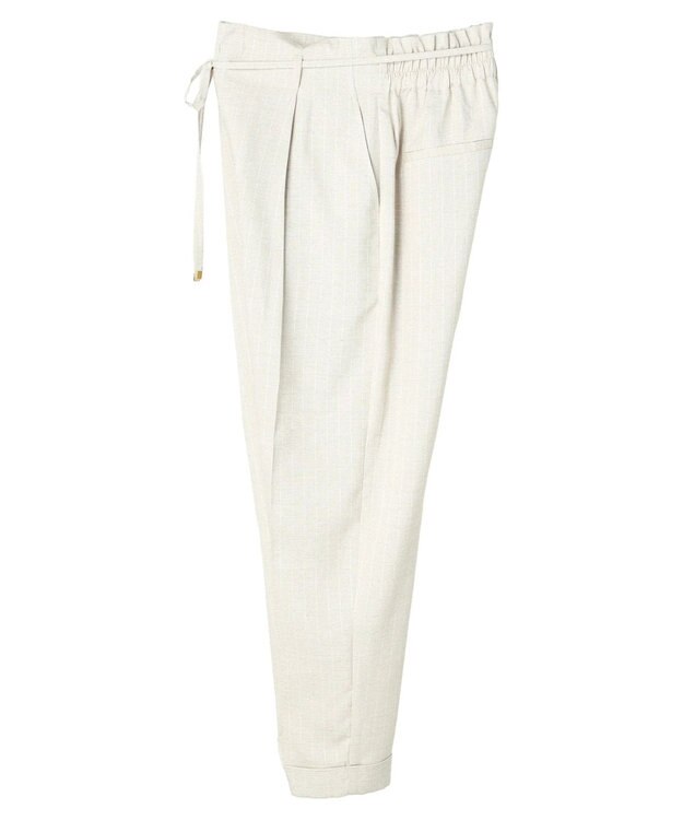 earth music&ecology リネンライクテーパードパンツ（ストライプ） Stripe Beige