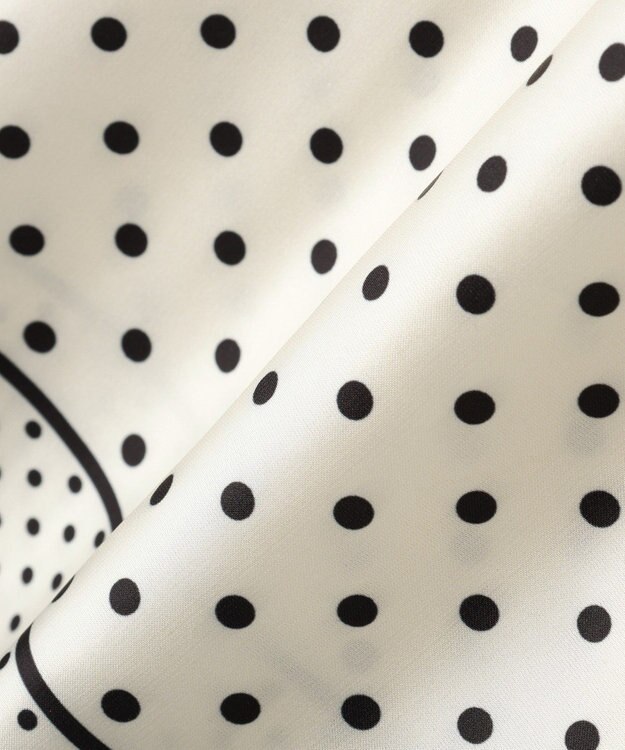 YECCA VECCA ドットパネル柄リボンブラウス Ivory