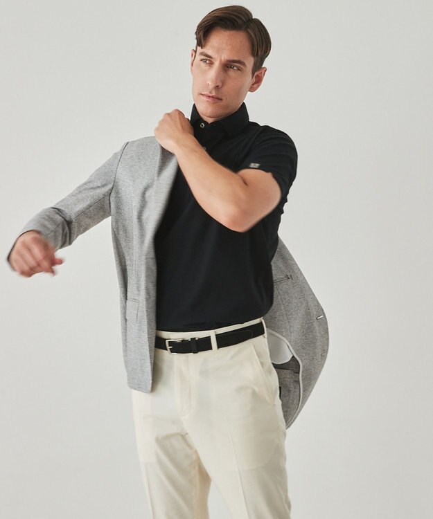 GOTAIRIKU 2年連続売上NO1【吸水速乾/ウォッシャブル/ストレッチ】ノルマンディーリネン カーディガンジャケット(25年モデル) ライトグレー