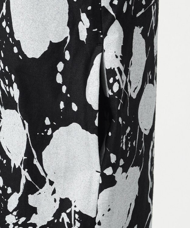 23区 【エステータ】ピグメントプリント ワンピース ブラックxホワイト