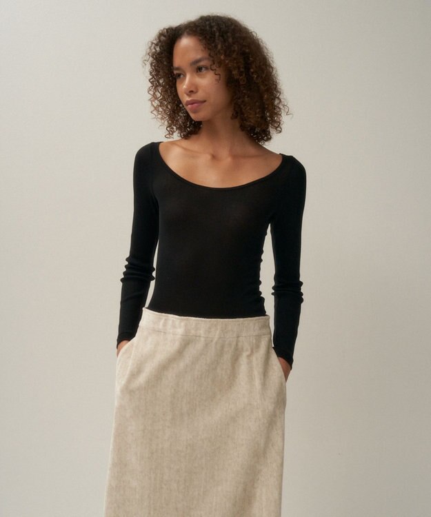 ATON COMPACT RIB | ロングスリーブＴシャツ BLACK