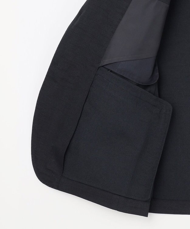 JOSEPH ABBOUD 【キングサイズ・通気性/清涼/軽量/ストレッチ】クールピケストレッチジャケット ネイビー系