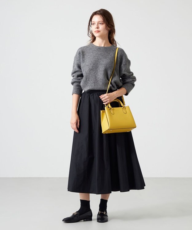 LA BAGAGERIE 【MONICA】スクエア2WAYハンドバッグ イエロー【WEB限定カラー】