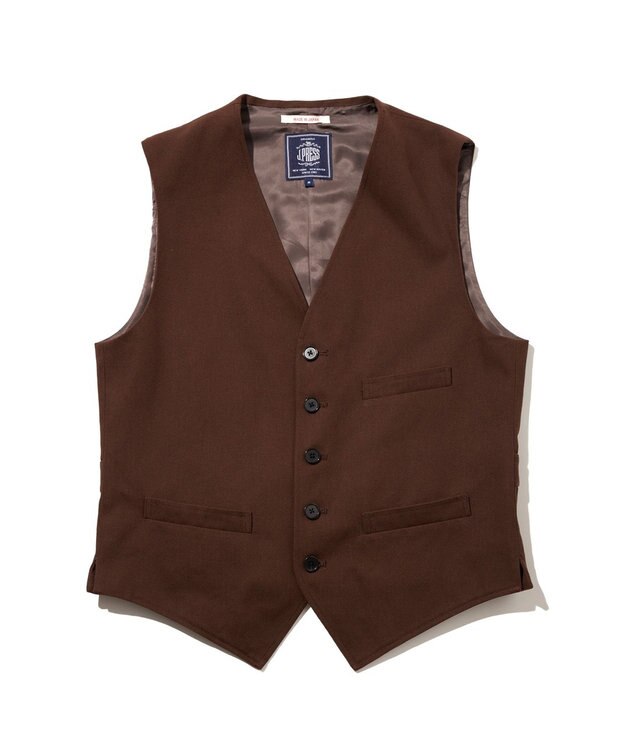 J.PRESS MEN 【J.PRESS ORIGINALS】Cotton Polyester Drill Over Odd Vest / Japan Made ダークブラウン系