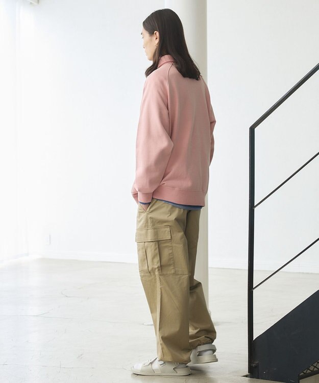 J.PRESS YORK STREET 【UNISEX】ラガータイプラグラン 裏毛トレーナー ピンク系