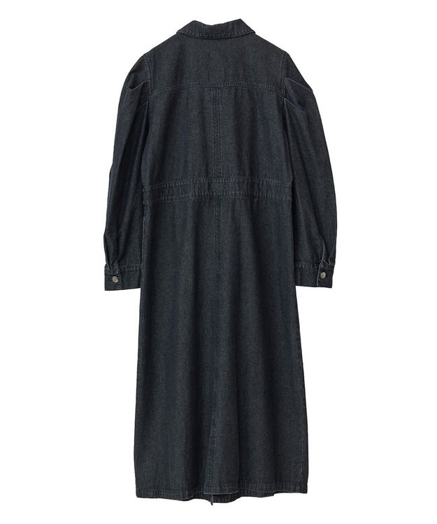 Green Parks ■ＥＳＣＡＲ　ボリュームスリーブデニムワンピース Black
