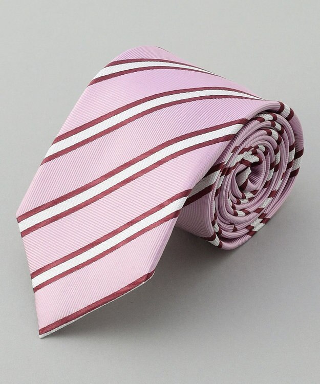 GOTAIRIKU GOTAIRIKU別注【日本製】シルク ネクタイ_ストライプ柄 ライラック系1