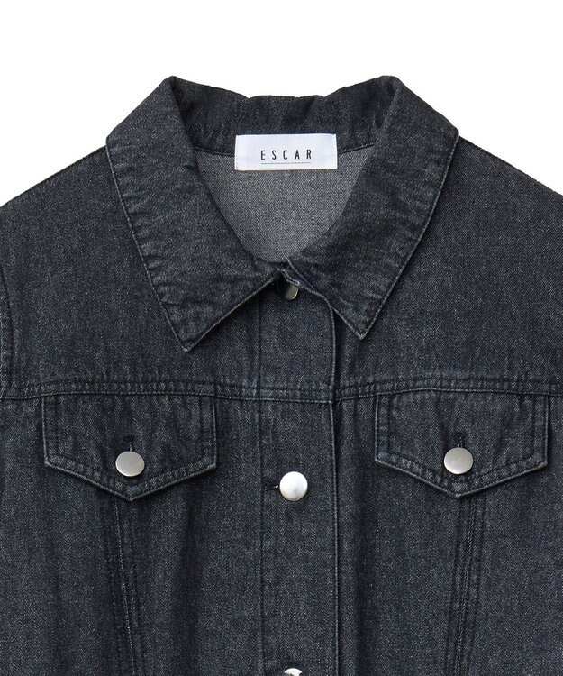 Green Parks ■ＥＳＣＡＲ　ボリュームスリーブデニムワンピース Black