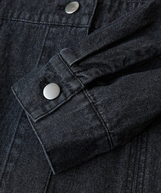 Green Parks ■ＥＳＣＡＲ　ボリュームスリーブデニムワンピース Black