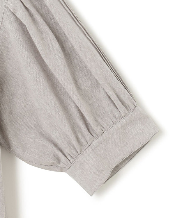 23区 S 【SLOW/洗える】リネンコットン シャツワンピース ライトグレー系