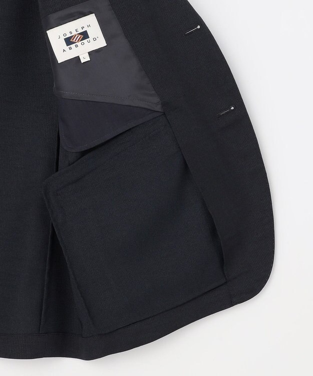JOSEPH ABBOUD 【キングサイズ・通気性/清涼/軽量/ストレッチ】クールピケストレッチジャケット ネイビー系