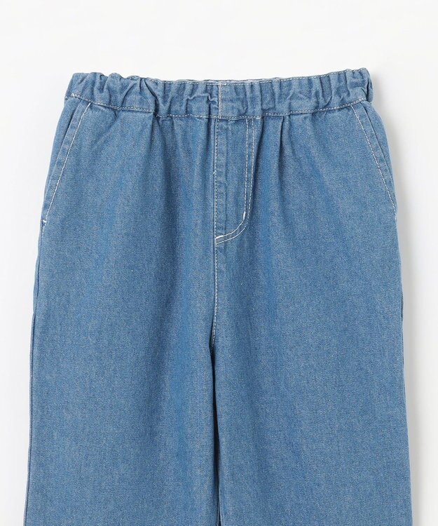 ANY KIDS スカラップ×刺繍デニムパンツ ブルー