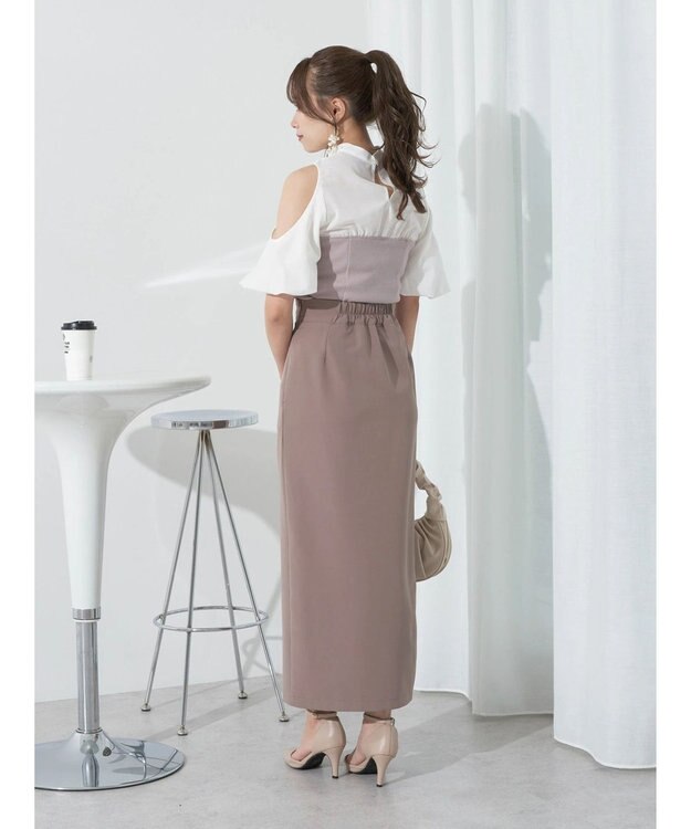 earth music&ecology オープンショルダードッキングプルオーバー Ivory