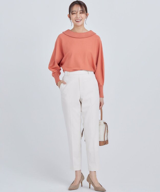 組曲 【WEB限定カラーあり】ウールライクストレッチ イージーパンツ アイボリー系