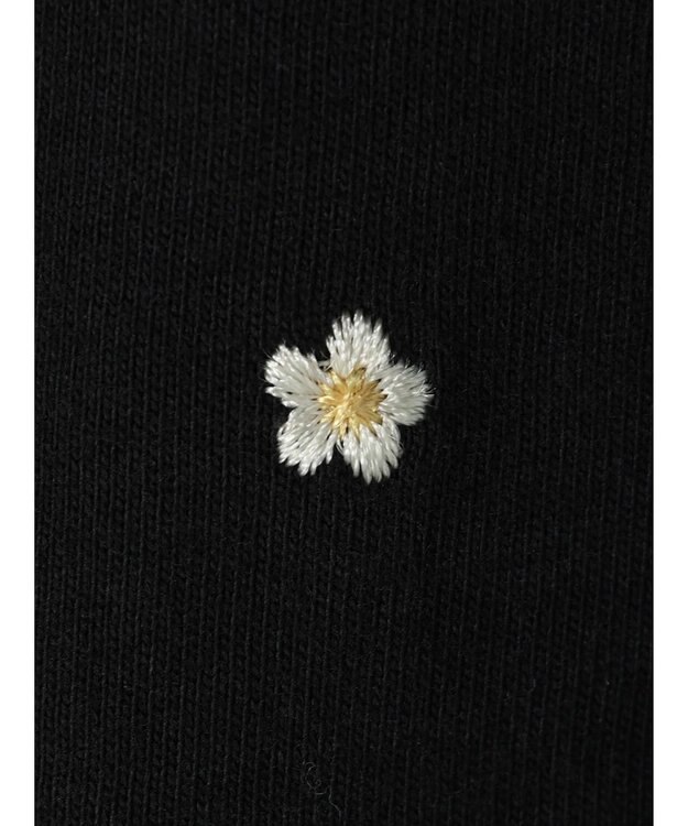 Green Parks ・Ｄｏｕｂｌｅ　Ｆｌａｇｓ　フラワー刺繍Ｔシャツ Black