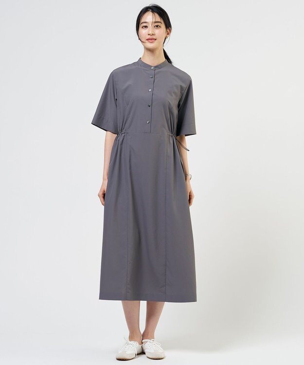 J.PRESS LADIES S ソフトタフタクロス シャツ ワンピース グレー系