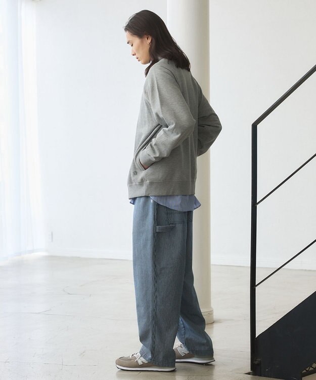 J.PRESS YORK STREET 【UNISEX】ラガータイプラグラン 裏毛トレーナー ライトグレー系