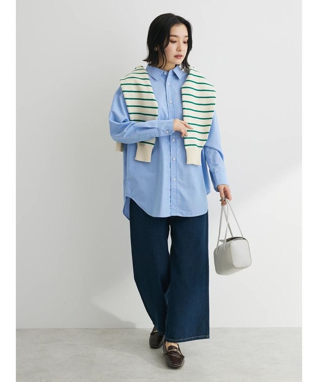 Green Parks オックス先染めシャツ Sax