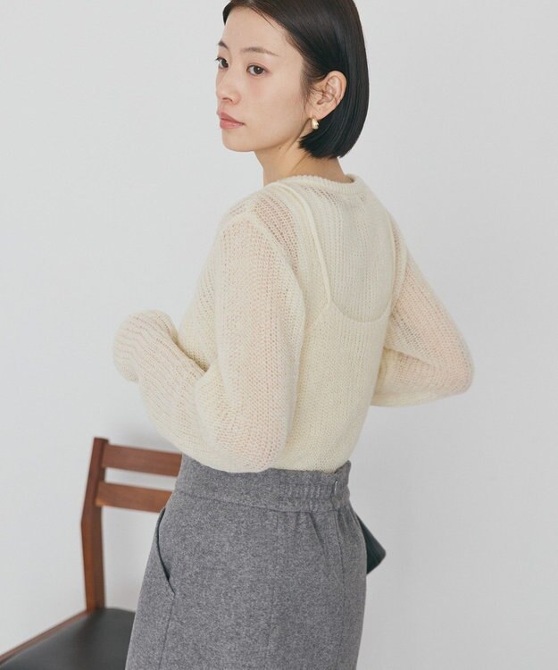 AMERICAN HOLIC 甘編みキャミカーディガンセット Ivory