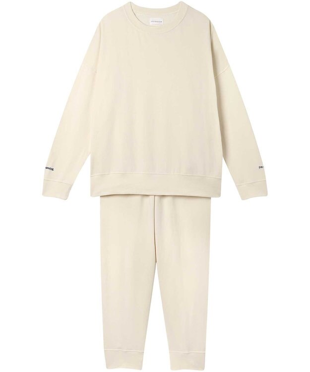 une nana cool 【綿混】あくびのお嬢さんのなめらか裏毛プルオーバー ベージュ