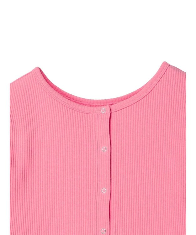 earth music&ecology ドットボタン５分袖リブプルオーバー Pink