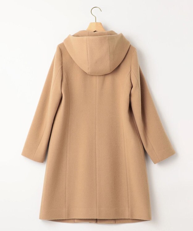 組曲 【2WAY・WEB限定】ショートビーバー フーディーロングコート ベージュ系