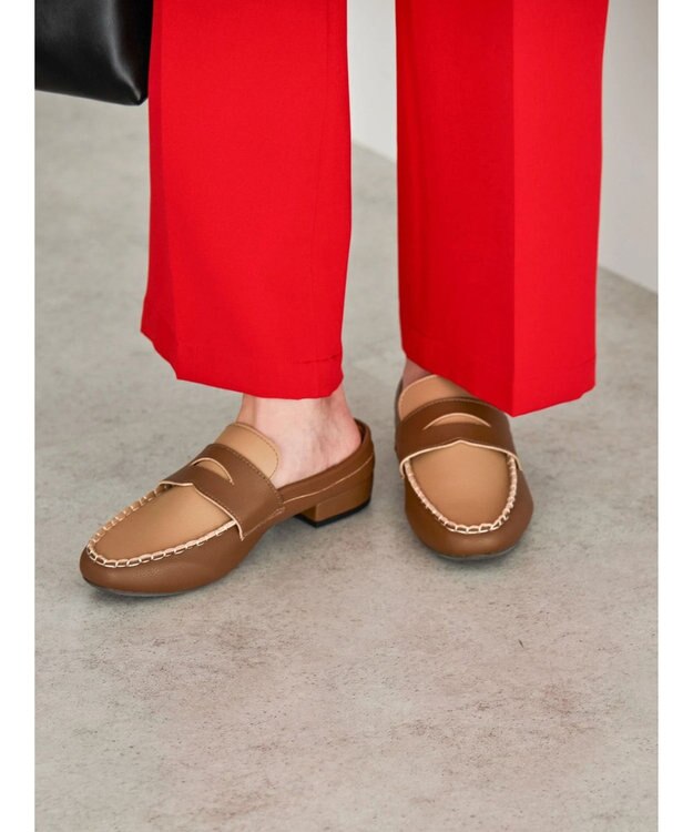 AMERICAN HOLIC ローファータイプコンビミュール Brown