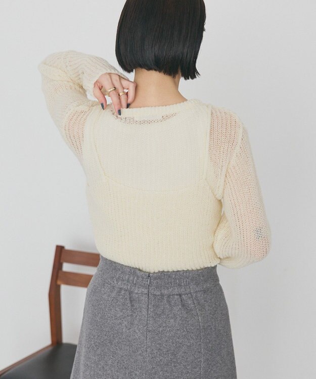 AMERICAN HOLIC 甘編みキャミカーディガンセット Ivory