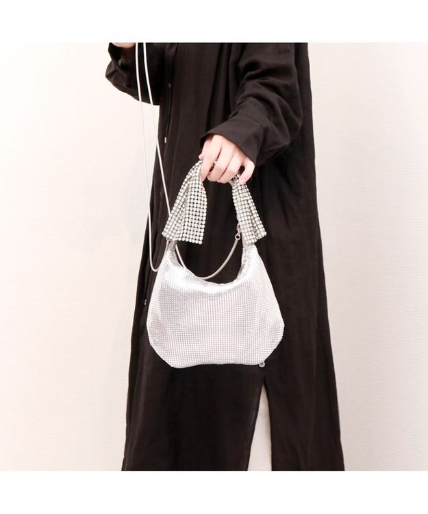 UNBILLION カカトゥ kakatoo / ビジューリボン2wayバッグ シルバー