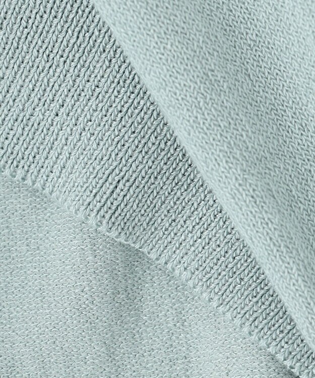 Feroux リボンパール七分袖 カーディガン ライトグリーン系