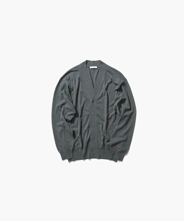 ATON RECYCLED FRESCA | オーバーサイズ カーディガン DARK GREEN