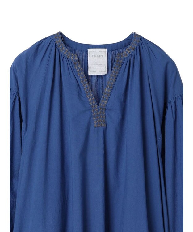 CRAFT STANDARD BOUTIQUE ★インドコットン　ボタニカル刺繍ワンピース Blue
