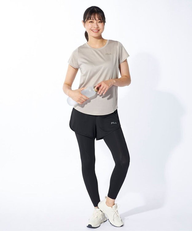 OP／FILA 【FILA】コンプレッションウェア上下２点セット グレー×ベージュ