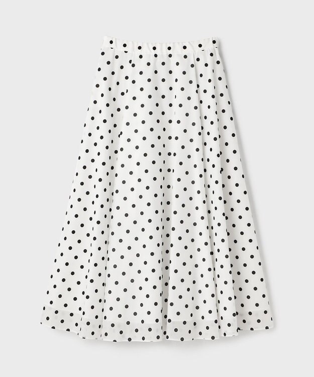 GRACE CONTINENTAL ドットフロッキータックスカート ホワイト