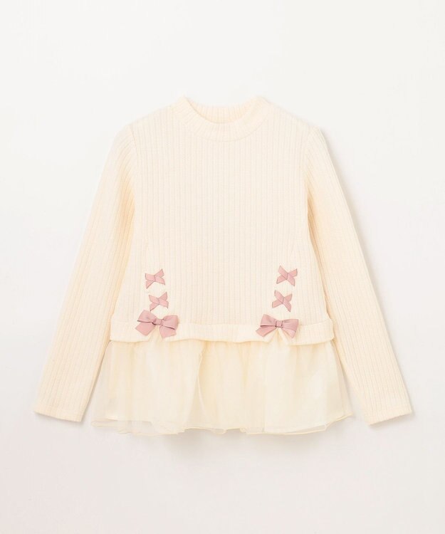 ANY KIDS 表起毛 レースアップ チュニック エクリュ