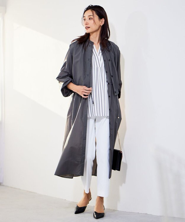 自由区 【UVケア・接触冷感・洗える】3WAYシアー コート スレート