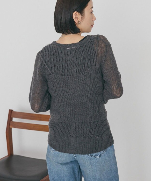 AMERICAN HOLIC 甘編みキャミカーディガンセット Charcoal Gray