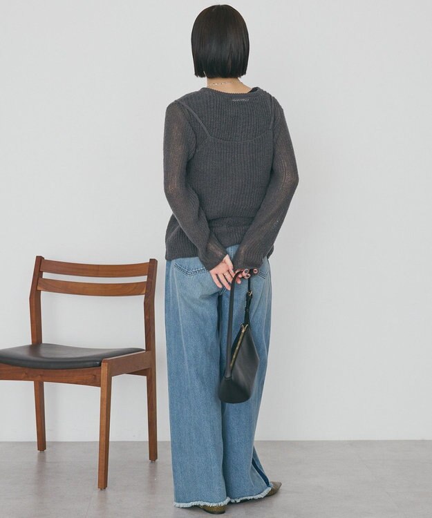 AMERICAN HOLIC 甘編みキャミカーディガンセット Charcoal Gray