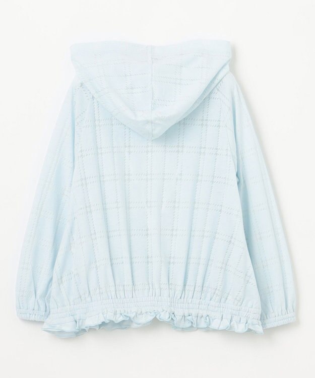 組曲 KIDS 【110-140㎝】【UVケア】オパールチェック パーカー サックスブルー系