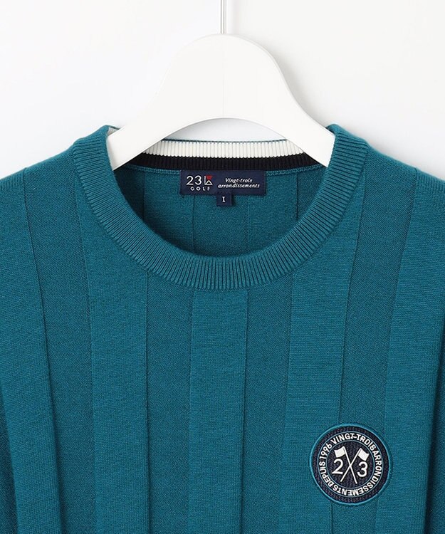 23区GOLF 【WOMEN】【WEB&一部店舗限定】ワイドリブ カラーニット ピーコックグリーン系