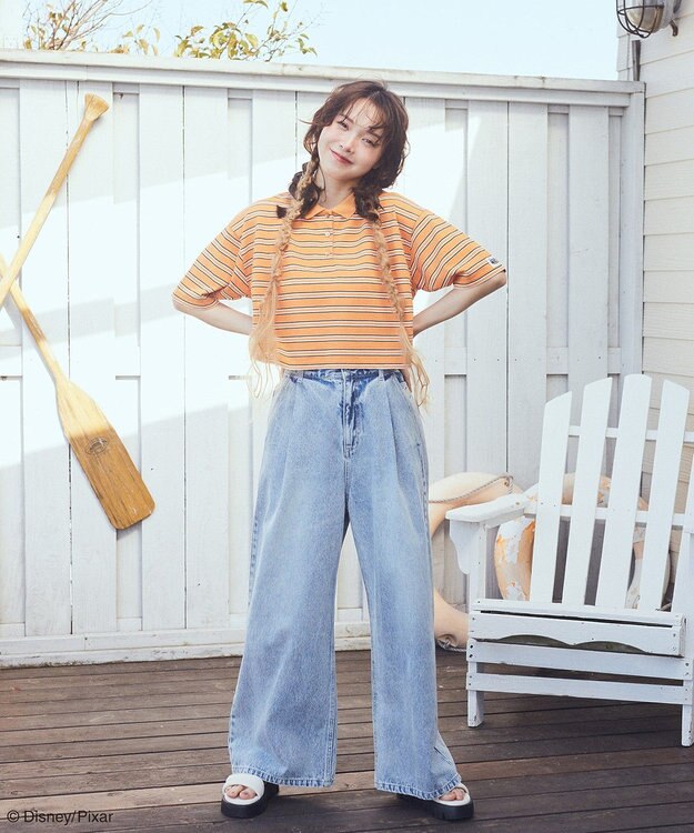 earth music&ecology Ｆｉｎｄｉｎｇ　Ｎｅｍｏ／ボーダーポロシャツ Orange