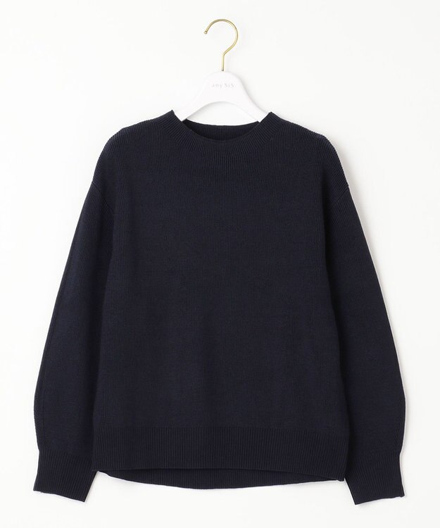 ANY SIS 【洗える】彩色兼美 ニット ネイビー